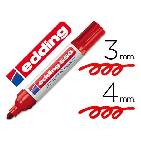 ROTULADOR EDDING PUNTA FIBRA PERMANENTE 550 ROJO N.2 -PUNTA REDONDA RECARGABLE