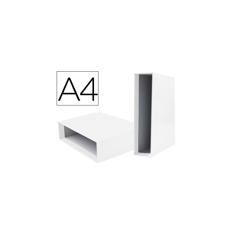 CAJA ARCHIVADOR LIDERPAPEL DE PALANCA CARTON DIN-A4 DOCUMENTA LOMO 75MM COLOR BLANCA