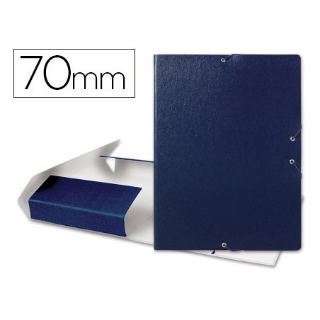 CARPETA PROYECTOS LIDERPAPEL FOLIO LOMO 70MM CARTON GOFRADO AZUL