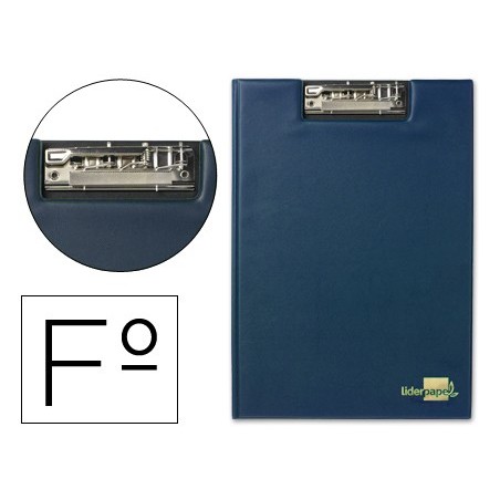 CARPETA LIDERPAPEL MINICLIP SUPERIOR FOLIO PLASTICO AZUL