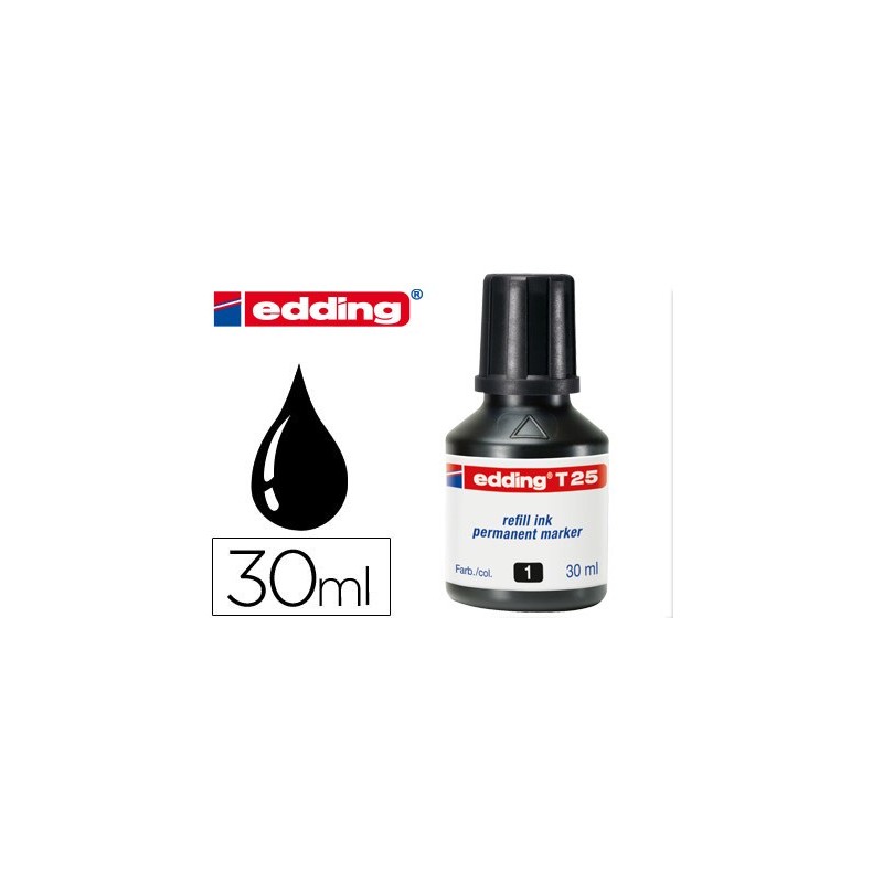 TINTA ROTULADOR EDDING T-25 NEGRO FRASCO DE 30 ML