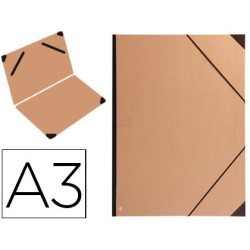 CARPETA PLANOS CLAIREFONTAINE DIN A3 CON GOMAS KRAFT MARRON VERJURADO