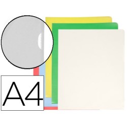 CARPETA DOSSIER UÑERO PLASTICO Q-CONNECT DIN A4 120 MICRAS COLORES SURTIDOS CAJA DE 100 UNIDADES