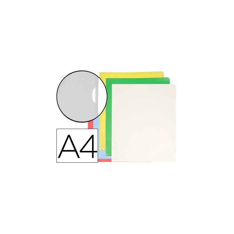 CARPETA DOSSIER UÑERO PLASTICO Q-CONNECT DIN A4 120 MICRAS COLORES SURTIDOS CAJA DE 100 UNIDADES