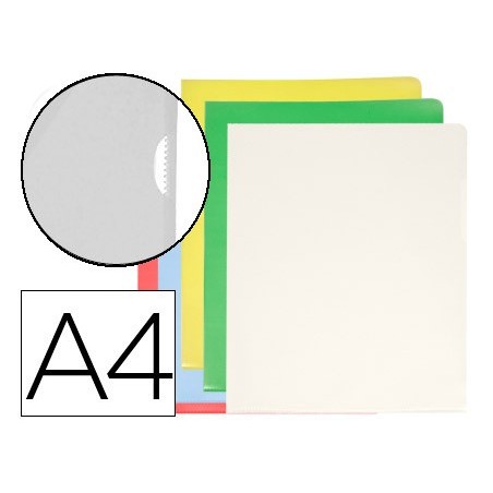 CARPETA DOSSIER UÑERO PLASTICO Q-CONNECT DIN A4 120 MICRAS COLORES SURTIDOS CAJA DE 100 UNIDADES