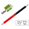 LAPICES BICOLOR LIDERPAPEL ROJO-AZUL JUMBO