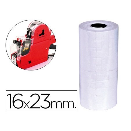 ETIQUETAS Q-CONNECT BLANCA 16 X 23 MM LISA ROLLO 700 ETIQUETAS PARA ETIQUETADORA Q-CONNECT