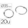 ANILLAS BISAGRA LIDERPAPEL NIQUELADAS N.3 DIAMETRO 35 MM CAJA DE 20 UNIDADES
