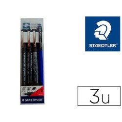 ROTULADOR STAEDTLER CALIBRADO MICROMETRICO NEGRO BOLSA DE 3 UNIDADES 0,2 -0,4- 0,8 MM + PORTAMINAS 777 REGALO