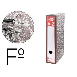 ARCHIVADOR DE PALANCA LIDERPAPEL CARTON FORRADO FOLIO JASPEADO GRIS CON CAJA CLASSIC RED