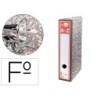 ARCHIVADOR DE PALANCA LIDERPAPEL CARTON FORRADO FOLIO JASPEADO GRIS CON CAJA CLASSIC RED