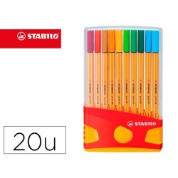 ROTULADOR STABILO PUNTA DE FIBRA POINT 88 COLOR PARADE ESTUCHE DE 20 ROTULADORES