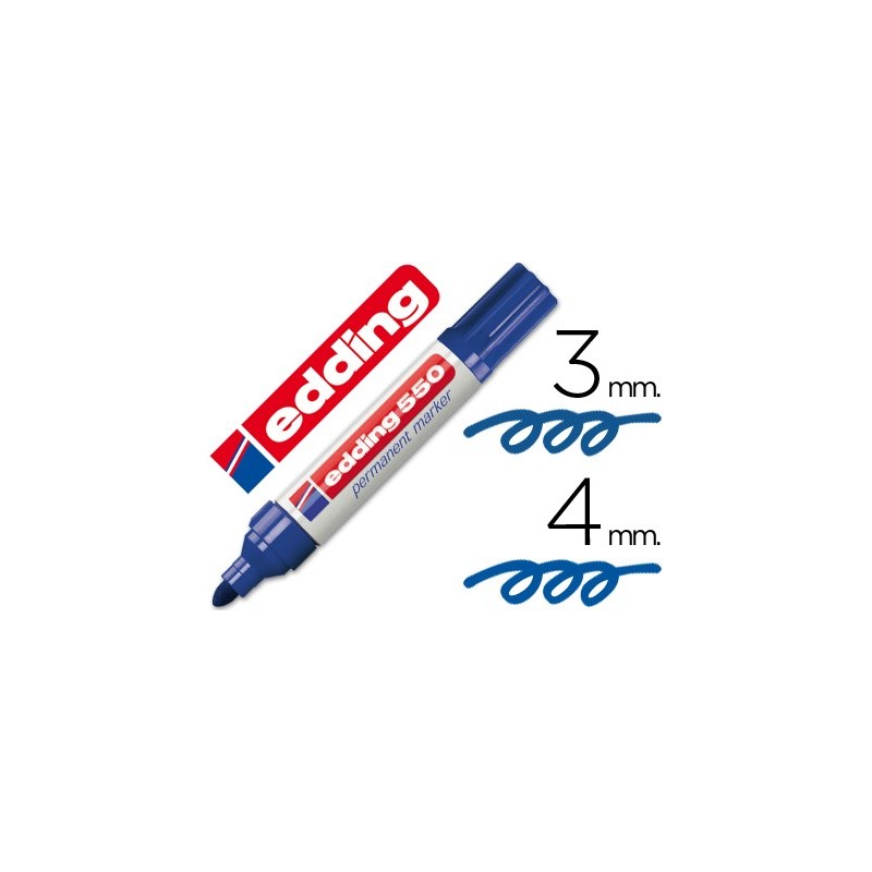 ROTULADOR EDDING PUNTA FIBRA PERMANENTE 550 AZUL N.3 -PUNTA REDONDA
