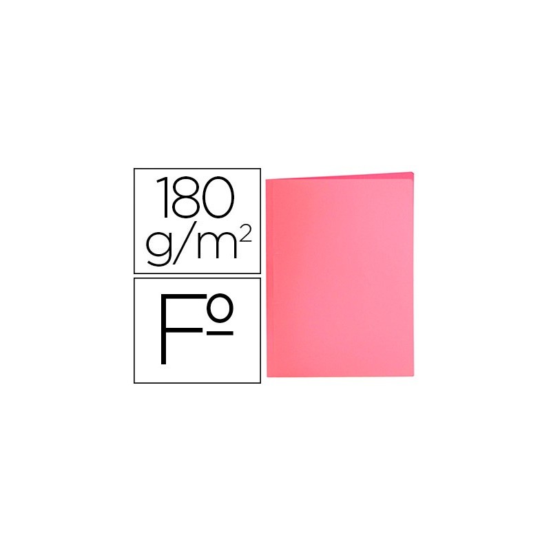 SUBCARPETA LIDERPAPEL FOLIO ROSA PASTEL 180G/M2 (PACK INDIVISIBLE 50 UDS)