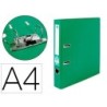 ARCHIVADOR DE PALANCA LIDERPAPEL A4 DOCUMENTA FORRADO PVC CON RADO LOMO 52MM VERDE COMPRESOR METALICO