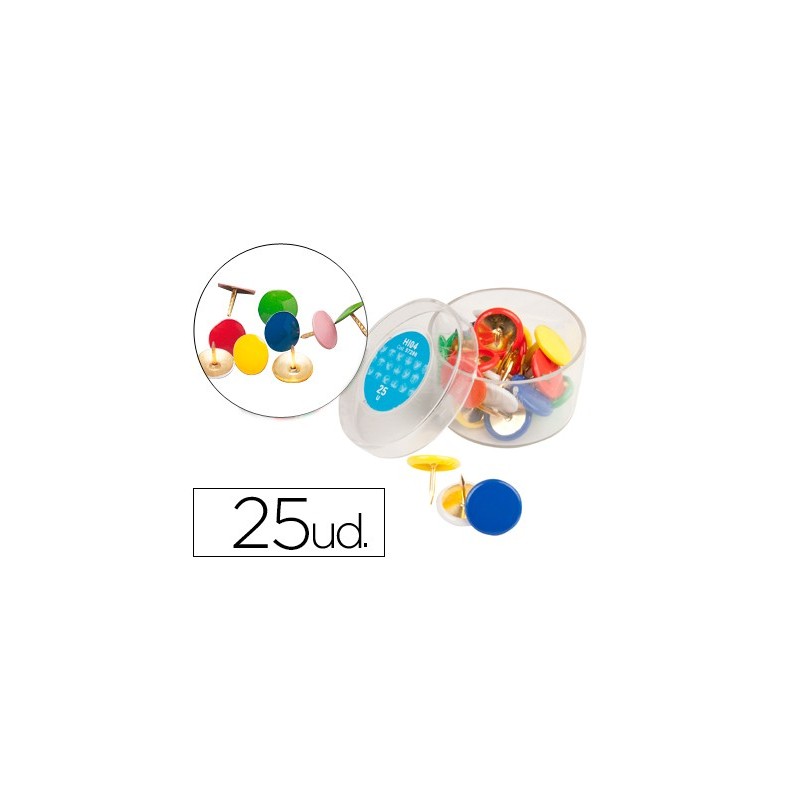 CHINCHETAS LIDERPAPEL PLASTIFICADAS COLORES SURTIDOSCAJA DE 25 UNIDADES