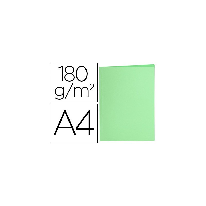 SUBCARPETA LIDERPAPEL A4 VERDE PASTEL 180G/M2 (PACK INDIVISIBLE 50 UDS)