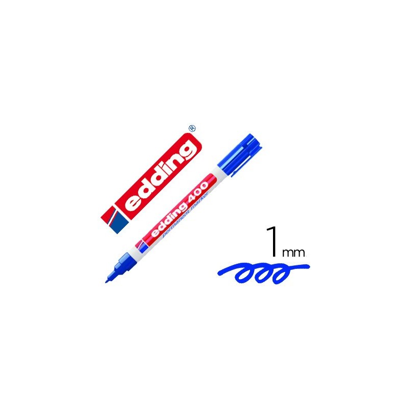 ROTULADOR EDDING MARCADOR PERMANENTE 400 AZUL PUNTA REDONDA 1 MM RECARGABLE