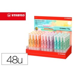 ROTULADOR STABILO FLUORESCENTE SWING COOL PASTEL EXPOSITOR DE 48 UNIDADES COLORES SURTIDOS