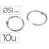 ANILLAS BISAGRA LIDERPAPEL NIQUELADAS N.5 DIAMETRO 51 MM CAJA DE 10 UNIDADES
