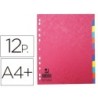 SEPARADOR Q-CONNECT CARTULINA BRILLO JUEGO DE 12 SEPARADORES DIN A4+