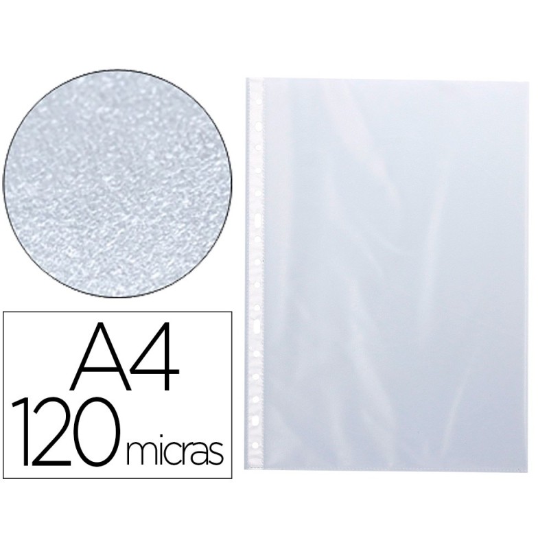 FUNDA MULTITALADRO Q-CONNECT DIN A4 120 MC PIEL DE NARANJA CAJA DE 100 UNIDADES