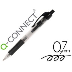 BOLIGRAFO Q-CONNECT NEGRO RETRACTIL -CON SUJECION DE CAUCHO