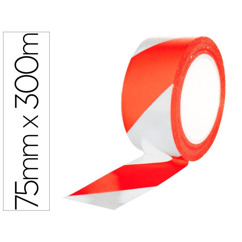 CINTA DE SEÑALIZACION Q-CONNECT NO ADHESIVA ROJO Y BLANCO 300 MT X 75 MM.