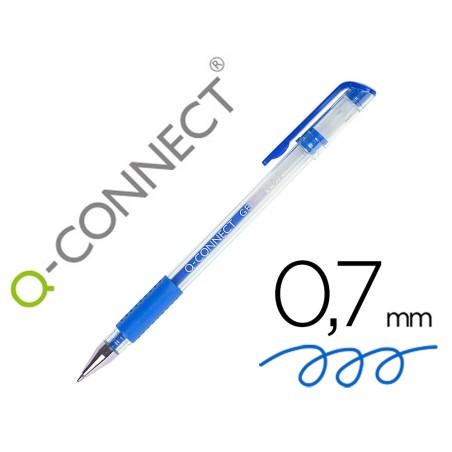 BOLIGRAFO Q-CONNECT TINTA GEL AZUL 0.7 MM SUJECION DE CAUCHO