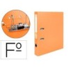 ARCHIVADOR DE PALANCA LIDERPAPEL FOLIO DOCUMENTA FORRADO PVC CON RADO LOMO 52 MM NARANJA COMPRESOR METALICO