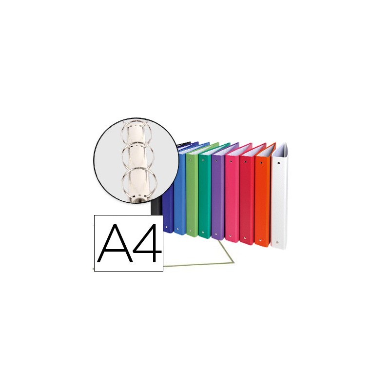 CARPETA DE 4 ANILLAS 30MM REDONDAS EXACOMPTA A4 CARTON FORRADO COLORES SURTIDOS (PACK INDIVISIBLE 20 UDS)