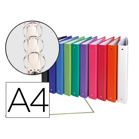 CARPETA DE 4 ANILLAS 30MM REDONDAS EXACOMPTA A4 CARTON FORRADO COLORES SURTIDOS (PACK INDIVISIBLE 20 UDS)