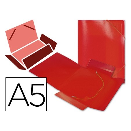 CARPETA LIDERPAPEL GOMAS SOLAPAS 34970 POLIPROPILENO DIN A5 ROJA