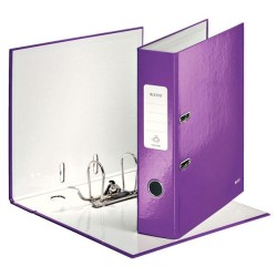 Archivador de palanca Leitz WOW - Con rado - A4 - Lomo 80 mm - Color violeta