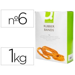GOMILLAS ELASTICAS Q-CONNECT 1000 GR NUMERO 6 60 X 2 MM