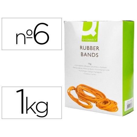 GOMILLAS ELASTICAS Q-CONNECT 1000 GR NUMERO 6 60 X 2 MM