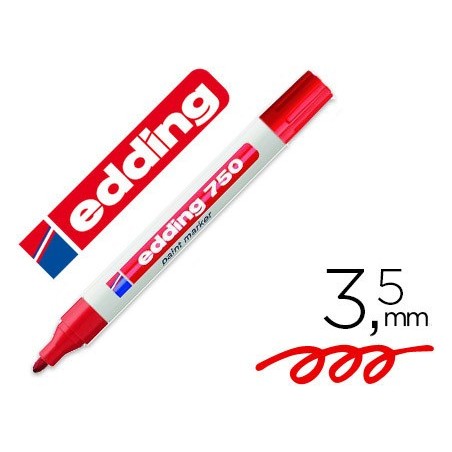 ROTULADOR EDDING PUNTA FIBRA 750 ROJO PUNTA REDONDA 2-4 MM