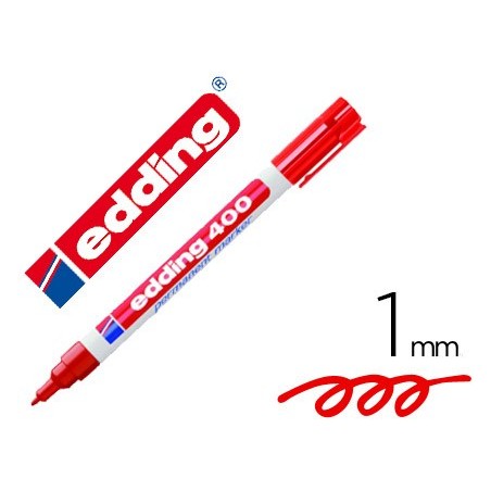 ROTULADOR EDDING MARCADOR PERMANENTE 400 ROJO PUNTA REDONDA 1 MM