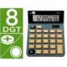 CALCULADORA LIDERPAPEL SOBREMESA XF18 8 DIGITOS SOLAR Y PILAS COLOR GRIS 127X105X24 MM