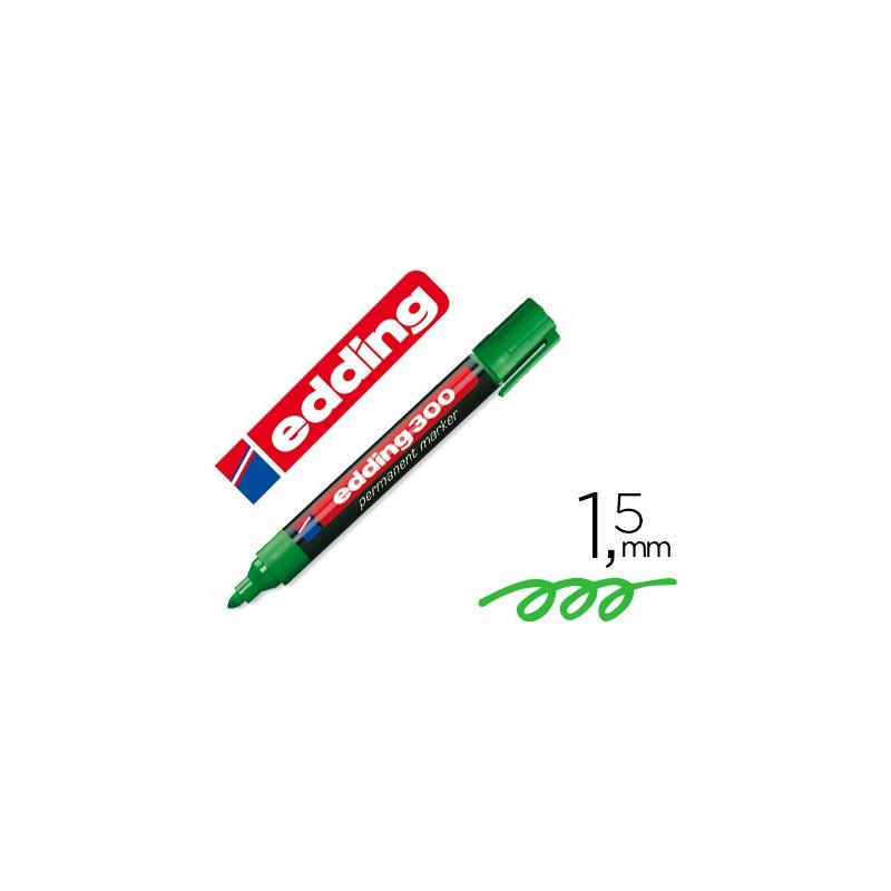 ROTULADOR EDDING MARCADOR PERMANENTE 300 VERDE PUNTA REDONDA 1,5-3 MM