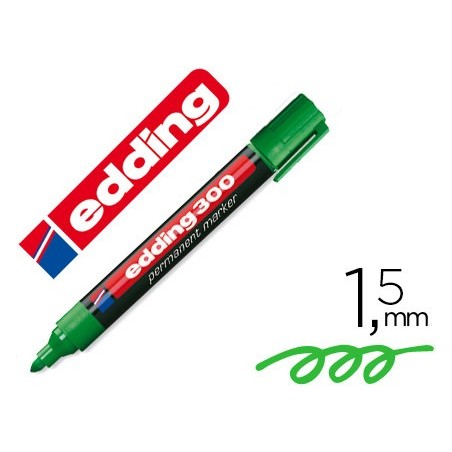ROTULADOR EDDING MARCADOR PERMANENTE 300 VERDE PUNTA REDONDA 1,5-3 MM
