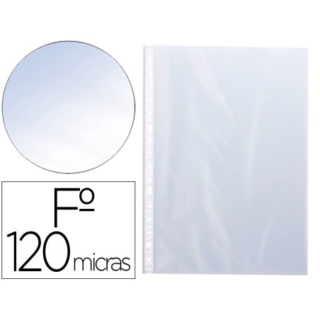 FUNDA MULTITALADROS Q-CONNECT FOLIO 120 MC CRISTAL BOLSA DE 10 UNIDADES