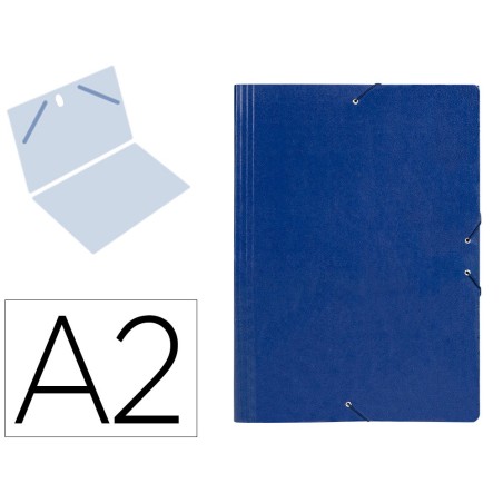 CARPETA PLANOS LIDERPAPEL A2 CARTON GOFRADO N 12 AZUL