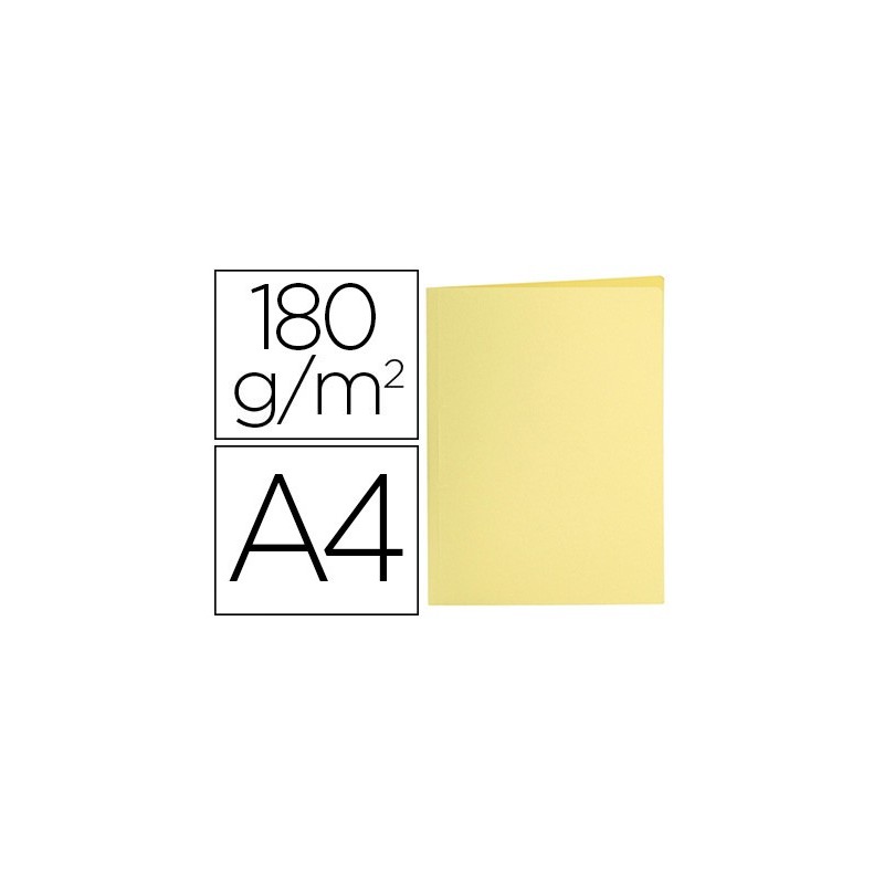 SUBCARPETA LIDERPAPEL A4 AMARILLO PASTEL 180G/M2 (PACK INDIVISIBLE 50 UDS)