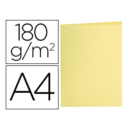 SUBCARPETA LIDERPAPEL A4 AMARILLO PASTEL 180G/M2 (PACK INDIVISIBLE 50 UDS)