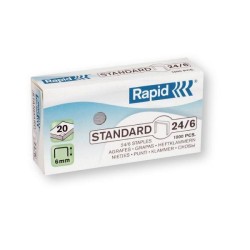 Grapas Rapid 24/6 - Galvanizadas - 20 hojas - Caja 1000 grapas