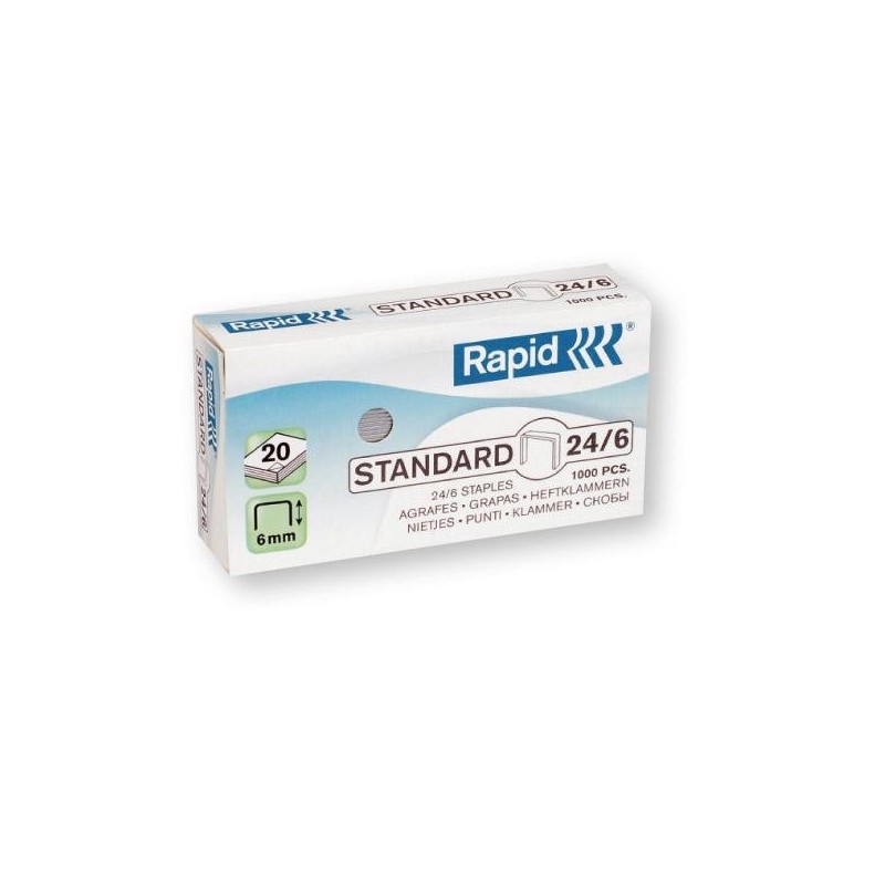 Grapas Rapid 24/6 - Galvanizadas - 20 hojas - Caja 1000 grapas Grapas Rapid 24/6 - Galvanizadas - 20 hojas - Caja 1000 grapas
