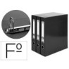 MODULO LIDERPAPEL 3 ARCHIVADORES FOLIO 2 ANILLAS MIXTAS 40MM NEGRO