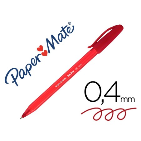 BOLIGRAFO PAPER MATE INKJOY 100 PUNTA MEDIA TRAZO 1MM ROJO