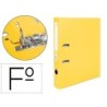 ARCHIVADOR DE PALANCA LIDERPAPEL FOLIO DOCUMENTA FORRADO PVC CON RADO LOMO 52 MM AMARILLO COMPRESOR
